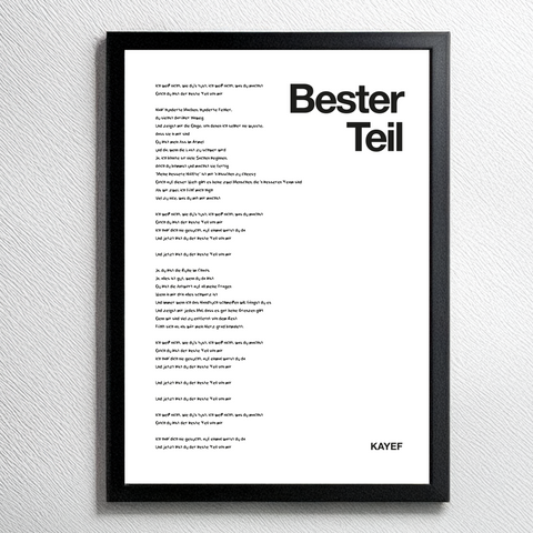 BESTER TEIL Lyrics Poster