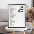 ICH WÜRD LÜGEN Lyrics Poster