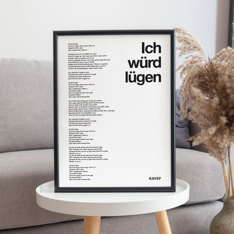 ICH WÜRD LÜGEN Lyrics Poster