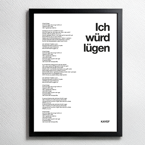 ICH WÜRD LÜGEN Lyrics Poster