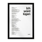 ICH WÜRD LÜGEN Lyrics Poster