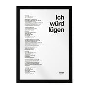 ICH WÜRD LÜGEN Lyrics Poster