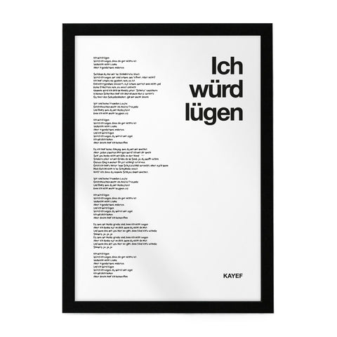 ICH WÜRD LÜGEN Lyrics Poster