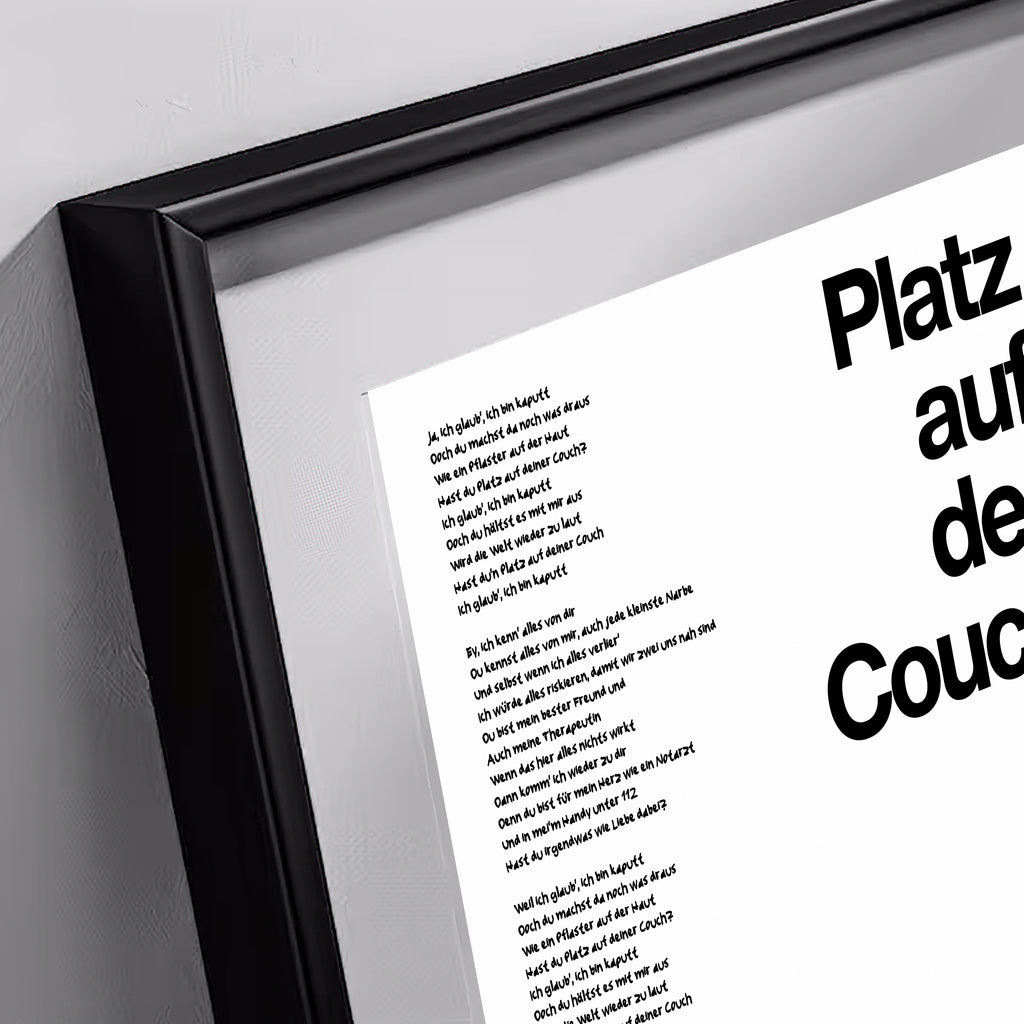 PLATZ AUF DER COUCH Lyrics Poster