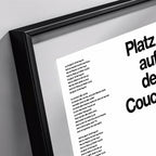 PLATZ AUF DER COUCH Lyrics Poster
