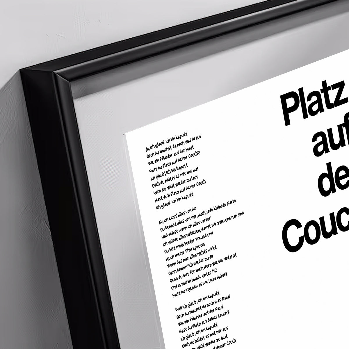 PLATZ AUF DER COUCH Lyrics Poster