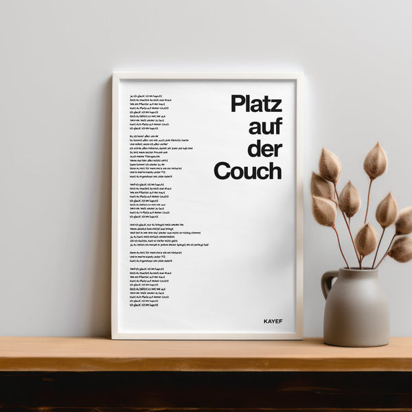 PLATZ AUF DER COUCH Lyrics Poster