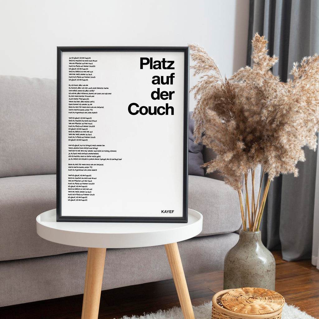 PLATZ AUF DER COUCH Lyrics Poster