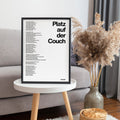 PLATZ AUF DER COUCH Lyrics Poster