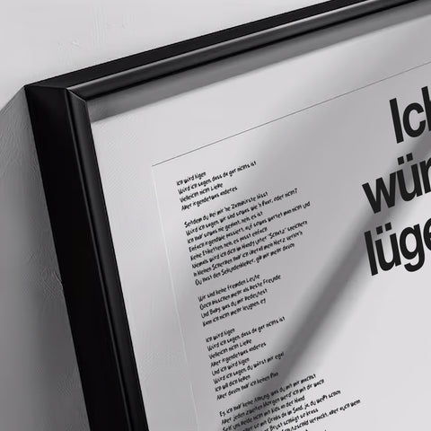 ICH WÜRD LÜGEN Lyrics Poster