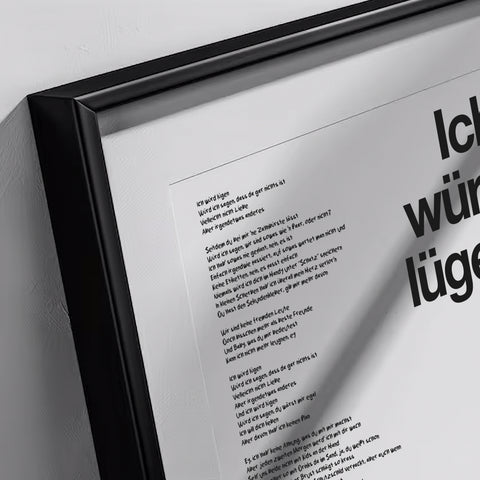 drück aufs pedal lyrics ICH WÜRD LÜGEN Lyrics Poster – Kayef Shop